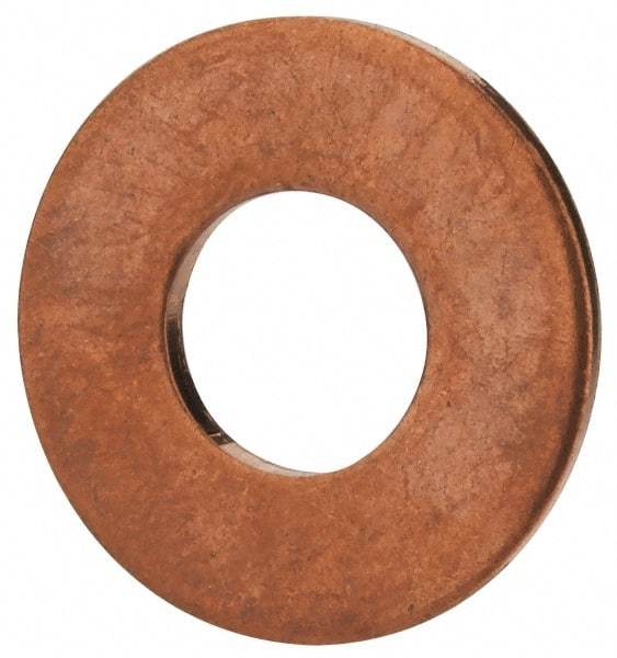 Value Collection - 5/16" Screw, Copper Standard Flat Washer - 0.336" ID x 3/4" OD, 0.064" Thick, Plain Finish - Exact Tool & Supply