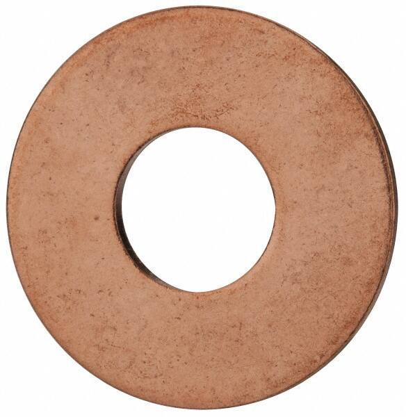 Value Collection - 1/2" Screw, Copper Standard Flat Washer - 0.563" ID x 1-3/8" OD, 0.081" Thick, Plain Finish - Exact Tool & Supply