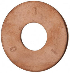 Value Collection - 5/8" Screw, Copper Standard Flat Washer - 0.688" ID x 1-3/4" OD, 0.102" Thick, Plain Finish - Exact Tool & Supply