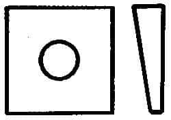 Value Collection - 1-1/8" Bolt, Iron Beveled Square Washer - 1-1/4" ID, 5/8 Minimum Thickness - Exact Tool & Supply