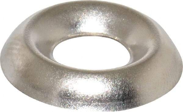 Value Collection - 1/8" Thick, Nickel-Plated Finish, Steel, Standard Countersunk Washer - 0.259" ID x 21/32" OD - Exact Tool & Supply