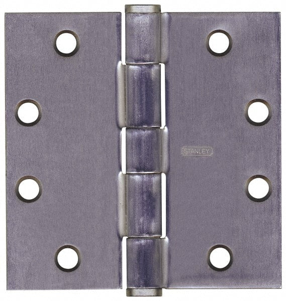 Stanley - 4-1/2" Long x 4-1/2" Wide Steel Full Mortise Commercial Hinge - Exact Tool & Supply