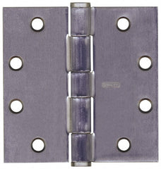 Stanley - 4-1/2" Long x 4-1/2" Wide Steel Full Mortise Commercial Hinge - Exact Tool & Supply