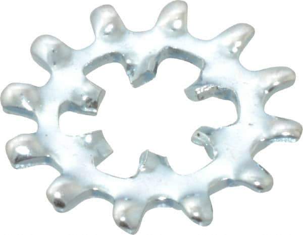 Value Collection - #8 Screw, 0.176" ID, Steel Internal Tooth & External Tooth Lock Washer - 0.506" OD, Zinc-Plated, Grade 2 - Exact Tool & Supply