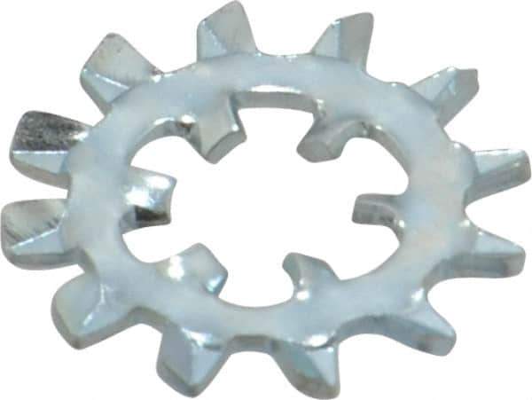 Value Collection - #10 Screw, 0.204" ID, Steel Internal Tooth & External Tooth Lock Washer - 0.61" OD, Zinc-Plated, Grade 2 - Exact Tool & Supply