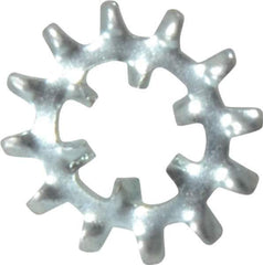 Value Collection - 1/4" Screw, 0.267" ID, Steel Internal Tooth & External Tooth Lock Washer - 0.76" OD, Zinc-Plated, Grade 2 - Exact Tool & Supply