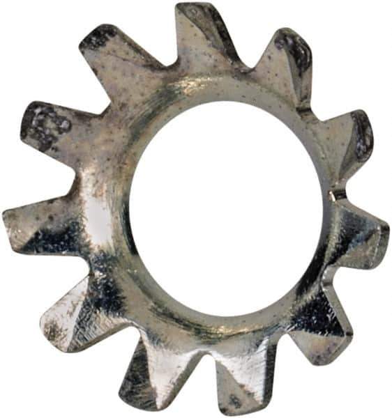 Value Collection - #8 Screw, 0.177" ID, Steel External Tooth Lock Washer - 0.322" OD, Zinc-Plated, Grade 2 - Exact Tool & Supply