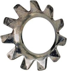 Value Collection - #8 Screw, 0.177" ID, Steel External Tooth Lock Washer - 0.322" OD, Zinc-Plated, Grade 2 - Exact Tool & Supply