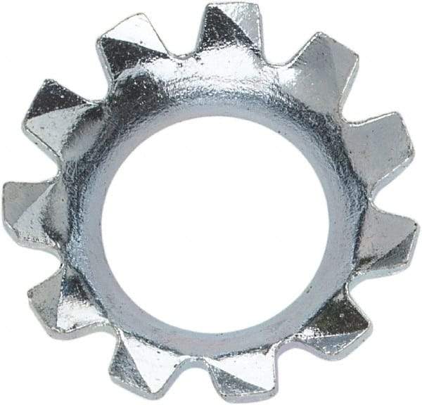 Value Collection - #10 Screw, 0.205" ID, Steel External Tooth Lock Washer - 0.354" OD, Zinc-Plated, Grade 2 - Exact Tool & Supply
