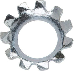 Value Collection - #10 Screw, 0.205" ID, Steel External Tooth Lock Washer - 0.354" OD, Zinc-Plated, Grade 2 - Exact Tool & Supply