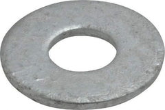 Value Collection - 1/2" Screw, Steel USS Flat Washer - 9/16" ID x 1-3/8" OD, 7/64" Thick, Galvanized Finish - Exact Tool & Supply