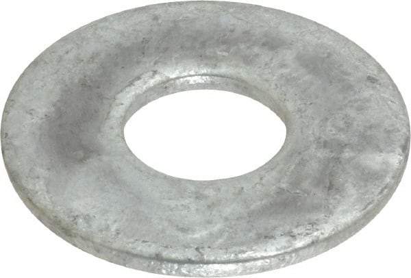 Value Collection - 5/8" Screw, Steel USS Flat Washer - 11/16" ID x 1-3/4" OD, 9/64" Thick, Galvanized Finish - Exact Tool & Supply