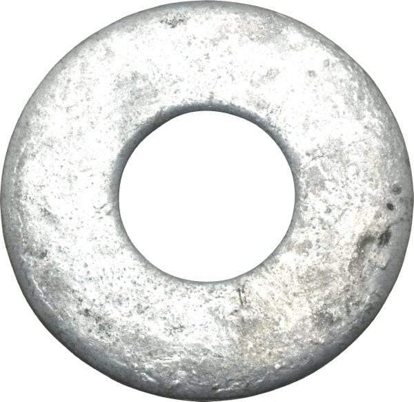 Value Collection - 1" Screw, Steel USS Flat Washer - 1-1/16" ID x 2-1/2" OD, 11/64" Thick, Galvanized Finish - Exact Tool & Supply