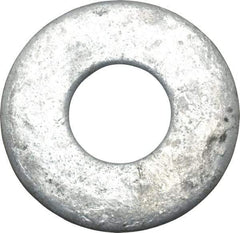 Value Collection - 1" Screw, Steel USS Flat Washer - 1-1/16" ID x 2-1/2" OD, 11/64" Thick, Galvanized Finish - Exact Tool & Supply