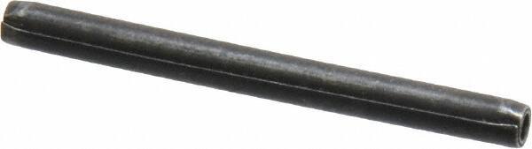Made in USA - 3/32" Diam x 1-1/8" Long Coiled Spring Pin - Grade 1070-1090 Alloy Steel, Black Oxide Finish - Exact Tool & Supply