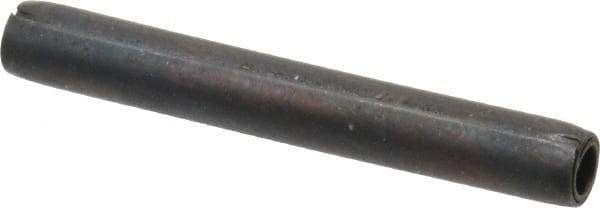 Made in USA - 1/8" Diam x 1" Long Coiled Spring Pin - Grade 1070-1090 Alloy Steel, Black Oxide Finish - Exact Tool & Supply