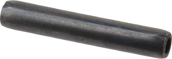Made in USA - 3/16" Diam x 1-1/8" Long Coiled Spring Pin - Grade 1070-1090 Alloy Steel, Black Oxide Finish - Exact Tool & Supply