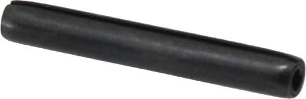 Made in USA - 3/16" Diam x 1-3/8" Long Coiled Spring Pin - Grade 1070-1090 Alloy Steel, Black Oxide Finish - Exact Tool & Supply
