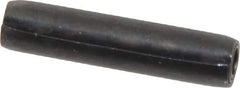 Made in USA - 7/32" Diam x 1" Long Coiled Spring Pin - Grade 1070-1090 Alloy Steel, Black Oxide Finish - Exact Tool & Supply