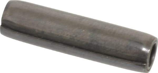 Made in USA - 1/4" Diam x 1" Long Coiled Spring Pin - Grade 1070-1090 Alloy Steel, Black Oxide Finish - Exact Tool & Supply