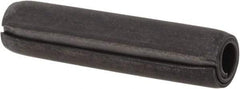 Made in USA - 1/4" Diam x 1-1/8" Long Coiled Spring Pin - Grade 1070-1090 Alloy Steel, Black Oxide Finish - Exact Tool & Supply