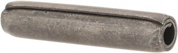 Made in USA - 1/4" Diam x 1-1/4" Long Coiled Spring Pin - Grade 1070-1090 Alloy Steel, Black Oxide Finish - Exact Tool & Supply