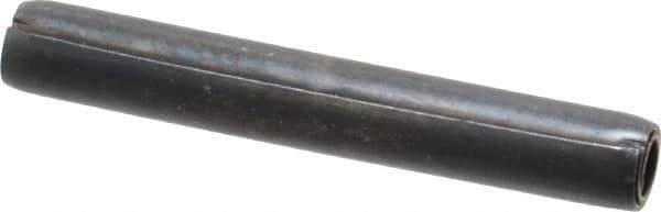 Made in USA - 1/4" Diam x 1-3/4" Long Coiled Spring Pin - Grade 1070-1090 Alloy Steel, Black Oxide Finish - Exact Tool & Supply