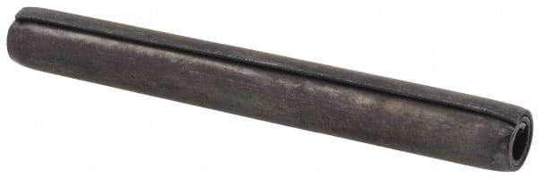 Made in USA - 1/4" Diam x 2-1/4" Long Coiled Spring Pin - Grade 1070-1090 Alloy Steel, Black Oxide Finish - Exact Tool & Supply