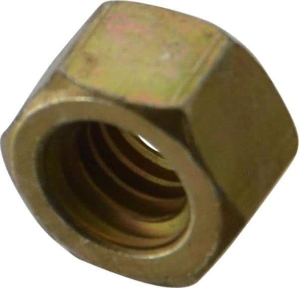 Value Collection - 5/16-18 UNC Steel Right Hand Hex Nut - 1/2" Across Flats, 17/64" High, Zinc Yellow Dichromate Cad & Waxed Finish - Exact Tool & Supply