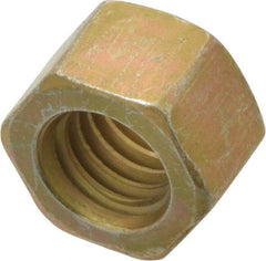 Value Collection - 3/8-16 UNC Steel Right Hand Hex Nut - 9/16" Across Flats, 21/64" High, Zinc Yellow Dichromate Cad & Waxed Finish - Exact Tool & Supply