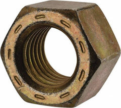 Value Collection - 7/8-9 UNC Steel Right Hand Hex Nut - 1-5/16" Across Flats, 3/4" High, Zinc Yellow Dichromate Cad & Waxed Finish - Exact Tool & Supply