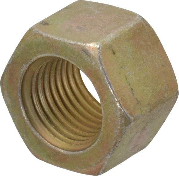 Value Collection - 1/2-20 UNF Steel Right Hand Hex Nut - 3/4" Across Flats, 1/2" High, Zinc Yellow Dichromate Cad & Waxed Finish - Exact Tool & Supply