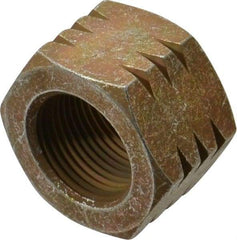 Made in USA - 1-14 UNF Steel Right Hand Hex Nut - 1-1/2" Across Flats, 55/64" High, Zinc Yellow Dichromate Cad & Waxed Finish - Exact Tool & Supply