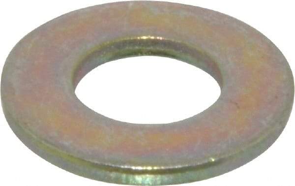 Made in USA - 5/16" Screw, Grade 9 Steel SAE Flat Washer - Zinc Yellow Dichromate Finish - Exact Tool & Supply