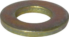 Value Collection - 3/8" Screw, Grade 9 Steel SAE Flat Washer - Zinc Yellow Dichromate Finish - Exact Tool & Supply