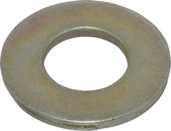 Made in USA - 1/2" Screw, Grade 9 Steel SAE Flat Washer - Zinc Yellow Dichromate Finish - Exact Tool & Supply