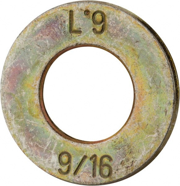 Made in USA - 9/16" Screw, Grade 9 Steel SAE Flat Washer - Exact Tool & Supply