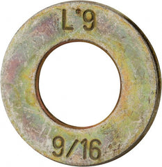 Made in USA - 9/16" Screw, Grade 9 Steel SAE Flat Washer - Exact Tool & Supply