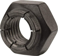 Flex-Loc - 1/2-13 UNC Grade 2 Heavy Hex Lock Nut with Expanding Flex Top - Uncoated, Meets Military Specifications - Exact Tool & Supply