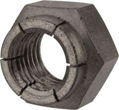 Flex-Loc - 1-8 UNC Grade 2 Heavy Hex Lock Nut with Expanding Flex Top - Uncoated, Meets Military Specifications - Exact Tool & Supply