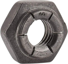 Flex-Loc - 5/16-18 UNC Grade 2 Heavy Hex Lock Nut with Expanding Flex Top - 17/64" High, Uncoated, Meets Military Specifications - Exact Tool & Supply