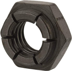 Flex-Loc - 3/8-16 UNC Grade 2 Heavy Hex Lock Nut with Expanding Flex Top - 9/32" High, Uncoated, Meets Military Specifications - Exact Tool & Supply