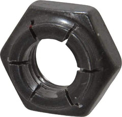 Flex-Loc - 7/16-14 UNC Grade 2 Heavy Hex Lock Nut with Expanding Flex Top - 21/64" High, Uncoated, Meets Military Specifications - Exact Tool & Supply