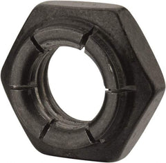 Flex-Loc - 1/2-13 UNC Grade 2 Heavy Hex Lock Nut with Expanding Flex Top - 21/64" High, Uncoated, Meets Military Specifications - Exact Tool & Supply