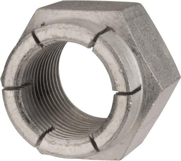 Flex-Loc - 1-12 UNF Grade 2 Hex Lock Nut with Expanding Flex Top - 1-7/16" Width Across Flats, Cadmium-Plated Finish - Exact Tool & Supply