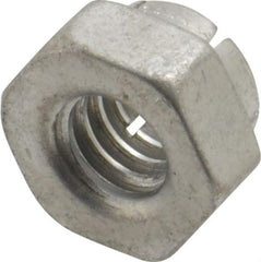 Flex-Loc - 1/4-20 UNC Grade 2 Hex Lock Nut with Expanding Flex Top - 19/64" High, Cadmium-Plated Finish, Meets Military Specifications - Exact Tool & Supply