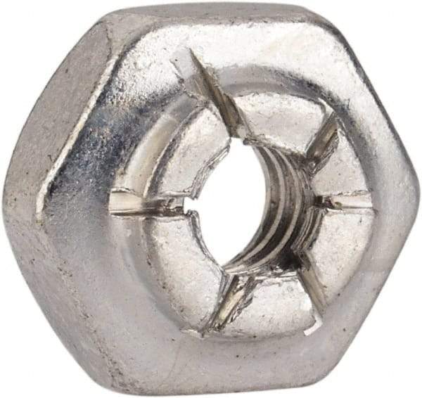 Flex-Loc - #6-32 UNJC Grade 2 Hex Lock Nut with Expanding Flex Top - 5/16" Width Across Flats, 3/16" High, Cadmium-Plated Finish, Meets Military Specifications - Exact Tool & Supply