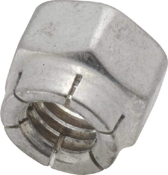 Flex-Loc - 3/8-16 UNC Grade 2 Hex Lock Nut with Expanding Flex Top - Cadmium-Plated Finish, Meets Military Specifications - Exact Tool & Supply