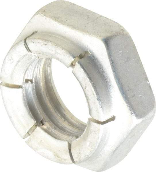 Flex-Loc - 1/2-13 UNC Grade 2 Hex Lock Nut with Expanding Flex Top - 21/64" High, Cadmium-Plated Finish, Meets Military Specifications - Exact Tool & Supply