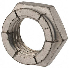 Flex-Loc - 1-8 UNC Grade 2 Hex Lock Nut with Expanding Flex Top - 1-7/16" Width Across Flats, Cadmium-Plated Finish, Meets Military Specifications - Exact Tool & Supply